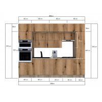Bucatarie ZONE B 300 FRONT PAL K002 / decor K365